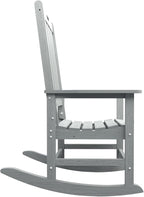 Oversized Rocking Chair Set of 8, Outdoor Rocking Chair for Adults, All Weather Resistant Porch Rocker for Lawn Garden, Grey