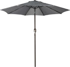 Blissun 9' Outdoor Patio Umbrella, Outdoor Table Umbrella, Yard Umbrella, Market Umbrella with 8 Sturdy Ribs, Push Button Tilt and Crank