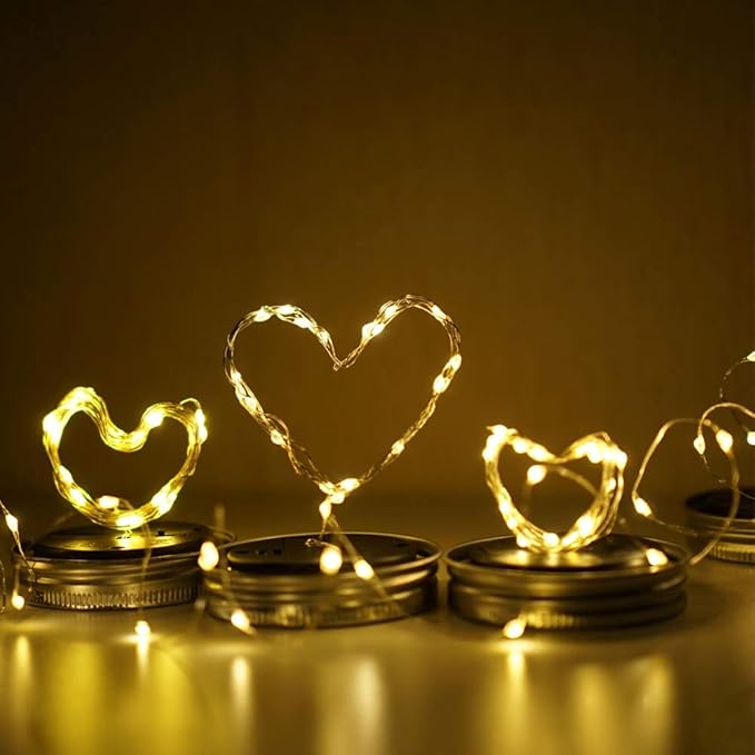 String Lights for Mason Jars, 12 Pack, 30 LED Warm White