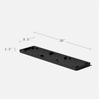 Veradek Midori Long Trough Planter (Black, 39 inch - 2 Pack with 2 Saucer Trays)