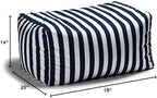 Jaxx Leon Outdoor Bean Bag Ottoman, Navy Striped