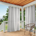 TOWN & COUNTRY BASICS Heavyweight Grommet Curtain, Cloud Grey | Light Filtering | Indoor Outdoor | Water Repellent | 54"x84", Pack of 12