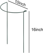 Plant Support Stakes,10Pack Metal Garden Plant Stake,Green Plant Support Ring Cage for Tomato,Rose,Flowers (10)