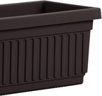 HC Companies 24 Inch Long Fluted Plastic Venetian Garden Window Container Planter Box for Flowers, Vegetables, or Succulents, Black (4 Pack)