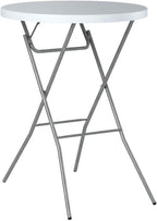 Best Choice Products 32in Bar Height Folding Table, Round Indoor Outdoor Accessory for Patio, Backyard, Dining Room, Events w/Thick Table Top, Metal Frame, Locking Legs, 330lb Weight Capacity - White | Bar Height, Indoor Outdoor, Patio, Backyard, Dinin...