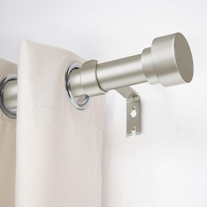 Time Forest Curtain Rods for Windows 28 to 48, 1 Inch Adjustable Heavy Duty Curtain Rod with Simple End Caps, Outdoor Window Drapery Rods for Patio, Size 32"-60", Brushed Nickel