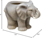 Spoontiques Decorative Flower Pots for Indoor and Outdoor Use – Hand Painted Resin Plant Pot – Home and Garden Décor (Elephant, 5" x 7.5" x 5.5")
