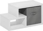 Furinno Viola Multipurpose Shelf, with Storage Bin, White/Light Grey