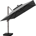 10' X 13' Outdoor Patio Umbrella Large Rectangle Cantilever Umbrella Heavy Duty 360°Rotation Offset Umbrella for Garden Deck Pool Patio,Grey