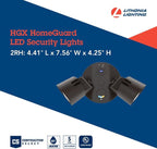 Lithonia Lighting HomeGuard 2-Light LED Outdoor Flood Lights, Outdoor LED Lights, Dusk to Dawn Sensor, Adjustable Lumens, Selectable Color, Round Heads, Dark Bronze (HGX LED 2RH ALO SWW2 120 PE DDB)