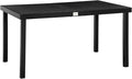 Outsunny Outdoor Dining Table for 6 Person, Rectangular Patio Table, Aluminum Metal Legs for Garden, Lawn, Patio, Woodgrain Black