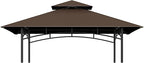 Grill Gazebo Replacement Top, 5 * 8 Outdoor BBQ Top Cover, Double Layer BBQ Gazebo Top Canopy for Model #L-GG001PST-F (Brown)