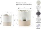Nihow Self Watering Plant Pot for Indoor Plants: 4.5+6 Inch Ceramic Planter with Drainage Hole & Water Storage Plus - Cylinder Flower Pot with Wick for Herbs -Beige & Nature