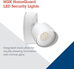 Lithonia Lighting HomeGuard 2-Light LED Outdoor Flood Lights, Wall or Ceiling Mount Outdoor Lights, 4000K Cool White, Round Heads, White (HGX LED 2RH 40K 120 WH M2)