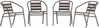 Flash Furniture Lila Metal Restaurant Stack Chairs with Metal Slats, Set of 4, Bronze