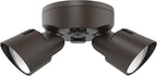 Lithonia Lighting HomeGuard 2-Light LED Outdoor Flood Lights, Outdoor LED Lights, Dusk to Dawn Sensor, Adjustable Lumens, Selectable Color, Round Heads, Dark Bronze (HGX LED 2RH ALO SWW2 120 PE DDB)