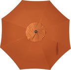 Blissun 9' Outdoor Patio Umbrella, Outdoor Table Umbrella, Yard Umbrella, Market Umbrella with 8 Sturdy Ribs, Push Button Tilt and Crank