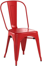 FDW Metal Dining Chairs Set of 4 Indoor Outdoor Chairs Patio Chairs Kitchen Metal Chairs 18 Inch Seat Height Restaurant Stackable Chair Tolix Side 330LBS Weight Capacity