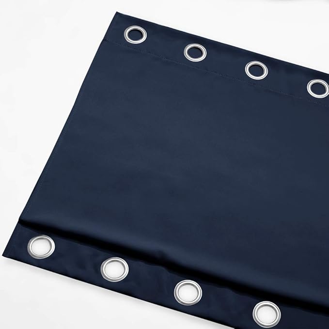 NICETOWN Outdoor Curtain for Patio Waterproof Extra Long 120", Windproof Thermal Insulated Top and Bottom Stainless Steel Grommets Blackout Outdoor Drape for Arbor, Navy Blue, 1 Piece, 52" Wide