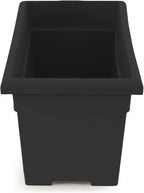 The HC Companies 28 Inch Romana Planter Box with Drainage Plug, Lightweight UV-Resistant Plastic Outdoor Planters, 1-Pack Flower Box for Garden, Patio, Balcony, and Fence, Black