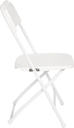 Flash Furniture Hercules Series Big & Tall Stackable Plastic Folding Chairs, Extra Wide Commercial Event Seats, Set of 4, White