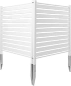 VEVOR 48" W x 48" H Vinyl Fence Panels, Air Conditioner Fence, Outdoor Privacy Screens for Trash Can, Pool Equipment Enclosure, Privacy Screen Kit Louvered Panels (2 Panels)