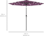Best Choice Products 10ft Solar Polyester LED Lighted Patio Umbrella w/Tilt Adjustment and UV-Resistant Fabric