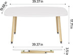 WOHOMO Folding Coffee Table 39.3'' White Coffee Tables for Living Room Portable Simple Modern Rectangular Center Table for Small Spaces, No Assembly, White