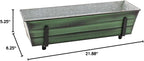 Achla Designs Galvanized Window Flower Box Planter-Green-Small (22" L x 6" W x 5" H)