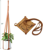 Plant Hangers PU Leather 2Pcs, Hanging Planters for Indoor and Outdoor for Wall Decor, Modern Minimalist Home Decoration for Plants Lovers Leather Rope (Plant and Pot Not Included) (Brown)
