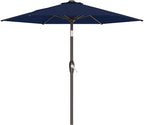 AreShark 7.5FT Patio Umbrella Table Market Umbrella with 6 Sturdy Ribs, Button Tilt/Crank Heavy-Duty Round Outdoor Umbrellas for Garden, Deck, Backyard,and Pool, Navy