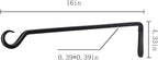 16 inch Plant Hanger, Sturdy Hanging Plant Bracket Outdoor, Hanging Plant Wall Hook Heavy Duty, for Hanging Bird Feeders, Planters, Lanterns, Wind Chimes, Indoor/Outdoor Use, Black, Set of 2