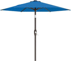 AreShark 7.5FT Patio Umbrella Table Market Umbrella with 6 Sturdy Ribs, Button Tilt/Crank Heavy-Duty Round Outdoor Umbrellas for Garden, Deck, Backyard,and Pool, Royal Blue