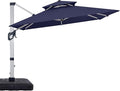 ABCCANOPY Patio Umbrella Cantilever Double Top Outdoor Offset Umbrella with 360° Rotation