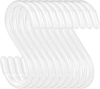 20 Pack Vinyl Coated S Hooks for Hanging,Heavy Duty S Hook for Hanging Plants,Non Slip 3 Inch Closet S Hooks,Steel Metal White Vinyl Coated Small Hook for Jeans Pots and Pans Coffee Cups