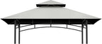 Grill Gazebo Replacement Top, 5 * 8 Outdoor BBQ Top Cover, Double Layer BBQ Gazebo Top Canopy for Model #L-GG001PST-F (Gray)