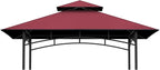 Grill Gazebo Replacement Top, 5 * 8 Outdoor BBQ Top Cover, Double Layer BBQ Gazebo Top Canopy for Model #L-GG001PST-F (Burgundy)