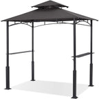 ABCCANOPY 8x5 Grill Gazebo - Outdoor BBQ Canopy Shelter with Led Light for Patio Backyard Grilling (Dark Grey)