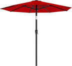 AreShark 9 FT Patio Umbrella for Outdoor, Outdoor Table Umbrella with Push Button Tilt and Crank, Outdoor Patio Umbrellas with 8 Sturdy Ribs for Market, Garden, Pool (Red)
