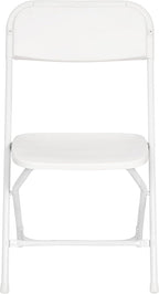 Flash Furniture Hercules Series Big & Tall Stackable Plastic Folding Chairs, Extra Wide Commercial Event Seats, Set of 4, White