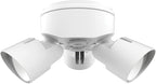 Lithonia Lighting HomeGuard 3-Light LED Outdoor Flood Lights, Outdoor LED Lights, Dusk to Dawn Sensor, Adjustable Lumens, Selectable Color, Round Heads, White (HGX LED 3RH ALO SWW2 120 PE WH M2)