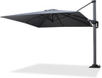 PURPLE LEAF 8' X 8' Patio Umbrella with Steel Plate Base for Pool 7' High Offset Outdoor Cantilever Umbrella Swimming Pool Umbrella with 360°Rotation for Poolside Light Grey