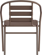Flash Furniture Lila Metal Restaurant Stack Chairs with Metal Slats, Set of 4, Bronze