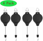 4 Pack Plant Hook Pulley, Retractable Plant Hanger Easy Reach Hanging Flower Basket for Garden Baskets Pots and Birds Feeder Hang High up and Pull Down to Water Or Feed