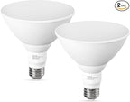 LED Flood Light Bulbs, PAR38 Outdoor Flood Light Bulb 5000K,13W 100W Equivalent, Daylight White LED Floodlight Dimmable, Waterproof for Porch Yard Garage, E26 Base, 15,000 Hrs, 2 Pack