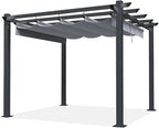 SCOCANOPY Gray Ripstop Replacement Cover Fit for Home Depot Hampton Bay Pergola # GFM00467F,GFM00469A