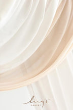 Artificial Flower Wedding Arch Kit, 4-Piece Set in White, Beige and Gold