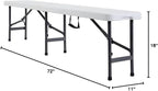 VINGLI 6 feet Plastic Folding Bench,Portable in/Outdoor Picnic Party Camping Dining Seat, Garden Soccer Multipurpose Entertaining Activities, Smooth HDPE Tabletop, 1 Pack, White