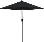 Sunnyglade 7.5' Patio Umbrella Outdoor Table Market Umbrella with Push Button Tilt/Crank, 6 Ribs (Black)