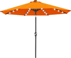 ABCCANOPY Durable Solar Led Patio Umbrellas with 32LED Lights 11FT (Orange)